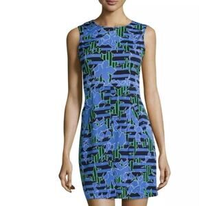Diane Von Furstenberg Dress Size 12 sheath stripe colorful summer professional